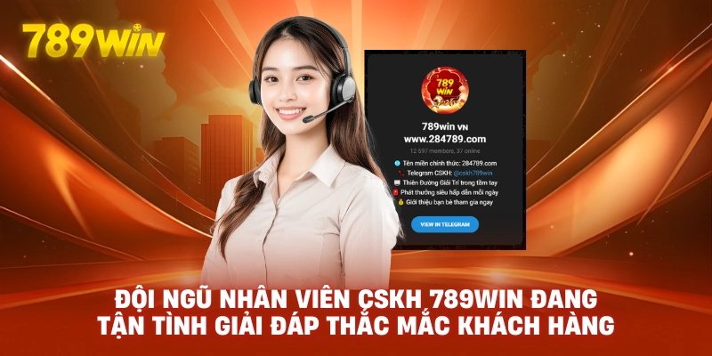 Đội ngũ nhân viên CSKH 789WIN đang tận tình giải đáp thắc mắc khách hàng